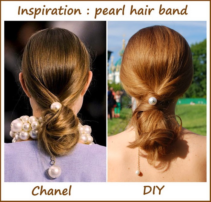 Chanel Pearl Elastic Hair band accessories