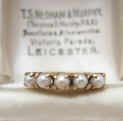 Pearl Wedding Rings with small gemstones