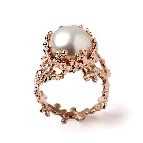 unconventional pearl wedding ring 