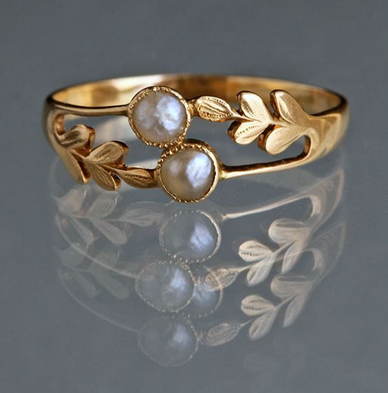 Pearl Wedding Rings with unique design
