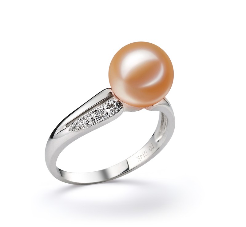 pink wedding pearl ring 