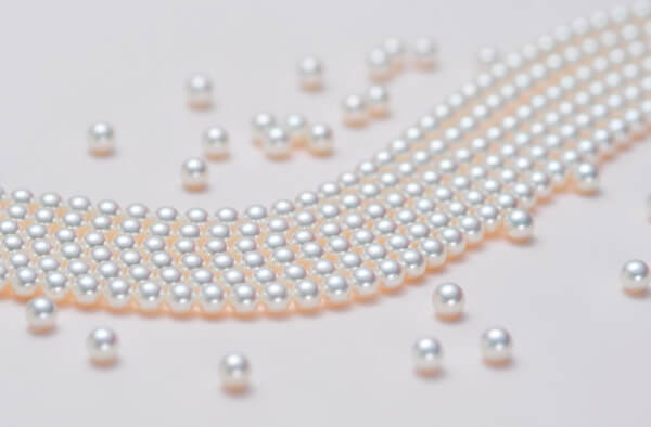 strings of akoya pearls