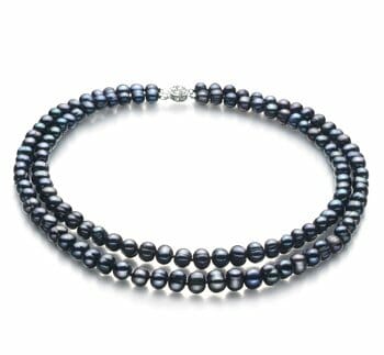 black pearl cluster necklace