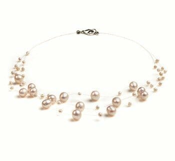 cluster white pearl necklace