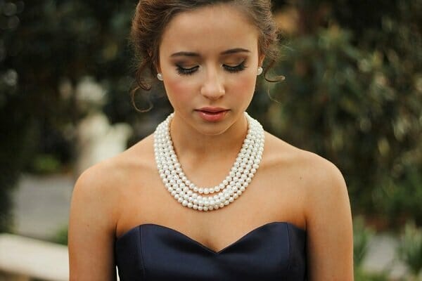 multi strand white pearl necklace