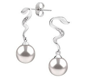 pearl drop earrings set in silver