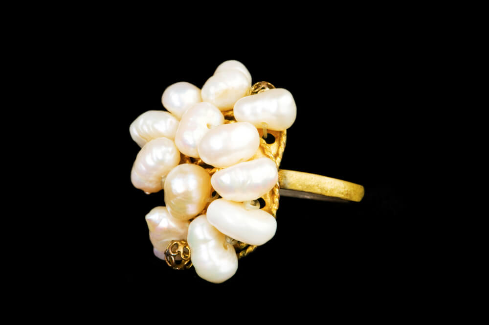 cluster pearl rings