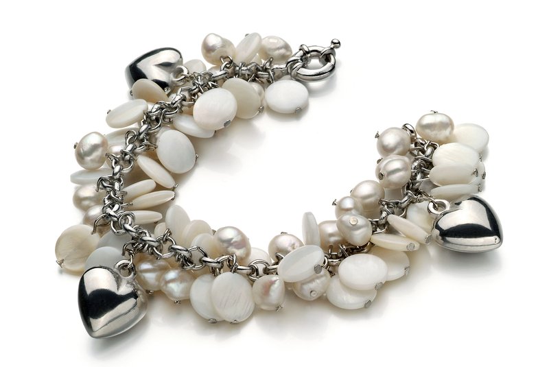 designer pearl accessories hearts charm pearl bracelet