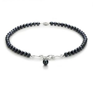 black Japanese Akoya pearl necklace
