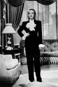 marlene dietrich wearing a pantsuit