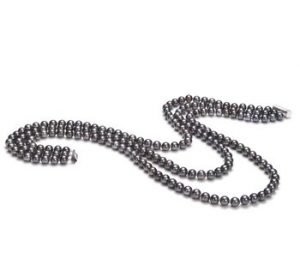 black triple strand pearl necklace