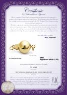 product certificate: Y-14k-ball-clasp