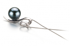 8-9mm AA Quality Japanese Akoya Cultured Pearl Pendant in Dionne Black