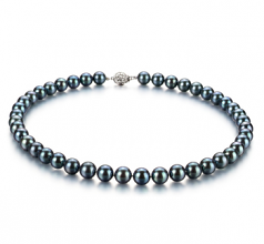 8-8.5mm AAA Quality Japanese Akoya Cultured Pearl Necklace in Black