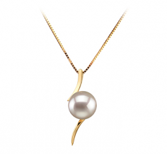 6-7mm AA Quality Japanese Akoya Cultured Pearl Pendant in Lanella White