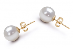 8-9mm AA Quality Japanese Akoya Cultured Pearl Earring Pair in White