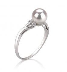 6-7mm AAA Quality Japanese Akoya Cultured Pearl Ring in Andrea White