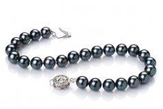 6.5-7mm AA Quality Japanese Akoya Cultured Pearl Bracelet in Black