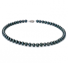 6.5-7mm AAA Quality Japanese Akoya Cultured Pearl Necklace in Black