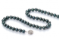 6.5-7mm AAA Quality Japanese Akoya Cultured Pearl Necklace in Black