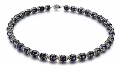 8-9mm AA Quality Freshwater Cultured Pearl Set in MarieAnt Black