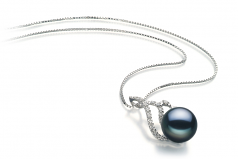 12-13mm AA Quality Freshwater Cultured Pearl Pendant in Tracy Black