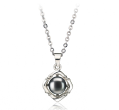 6-7mm AA Quality Freshwater Cultured Pearl Pendant in Vera Black