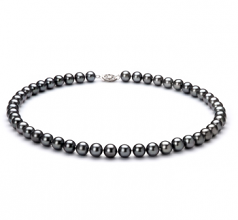 7.5-8.5mm AA Quality Freshwater Cultured Pearl Necklace in Black