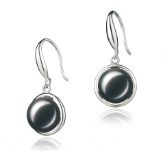 9-10mm AA Quality Freshwater Cultured Pearl Earring Pair in Holly Black