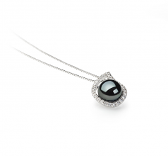 9-10mm AA Quality Freshwater Cultured Pearl Pendant in Isabella Black