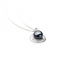 9-10mm AA Quality Freshwater Cultured Pearl Pendant in Kelly Black