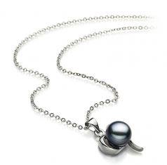 9-10mm AA Quality Freshwater Cultured Pearl Pendant in Leeza Black