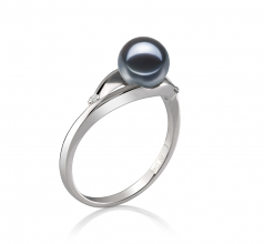 6-7mm AAAA Quality Freshwater Cultured Pearl Ring in Tanya Black