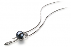 7-8mm AAAA Quality Freshwater Cultured Pearl Pendant in Jennifer Black