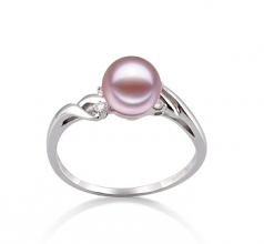 6-7mm AAAA Quality Freshwater Cultured Pearl Ring in Andrea Lavender