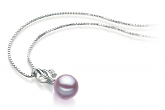 7-8mm AAAA Quality Freshwater Cultured Pearl Pendant in Zalina Lavender