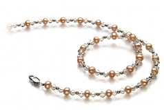 6-7mm A Quality Freshwater Cultured Pearl Necklace in Paige Pink