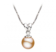 9-10mm AA Quality Freshwater Cultured Pearl Pendant in Sally Pink