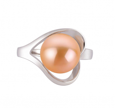 9-10mm AA Quality Freshwater Cultured Pearl Ring in Sadie Pink