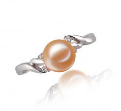 6-7mm AAAA Quality Freshwater Cultured Pearl Ring in Andrea Pink