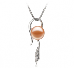 7-8mm AAAA Quality Freshwater Cultured Pearl Pendant in Jennifer Pink