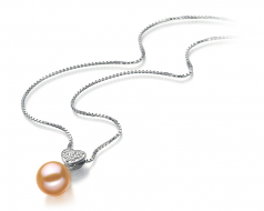 7-8mm AAAA Quality Freshwater Cultured Pearl Pendant in Randy Pink