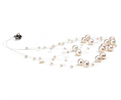 3-9mm A Quality Freshwater Cultured Pearl Necklace in Mary White