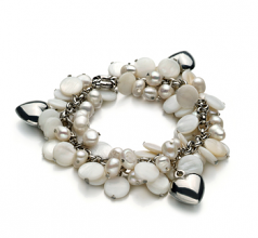 6-7mm A Quality Freshwater Cultured Pearl Bracelet in Harmony White