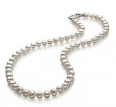 8-9mm A Quality Freshwater Cultured Pearl Necklace in Joyce White