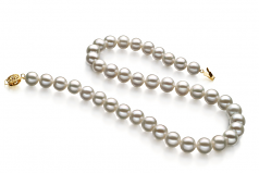 9-10mm AAA Quality Freshwater Cultured Pearl Necklace in White