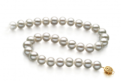 9-10mm AAA Quality Freshwater Cultured Pearl Necklace in White