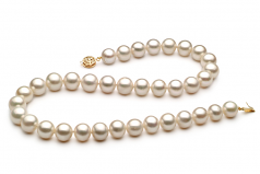 10-11mm AA Quality Freshwater Cultured Pearl Necklace in White