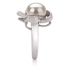 9-10mm AA Quality Freshwater Cultured Pearl Ring in Fiona White