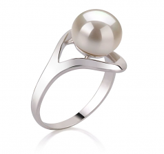 9-10mm AA Quality Freshwater Cultured Pearl Ring in Sadie White